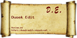 Dusek Edit névjegykártya